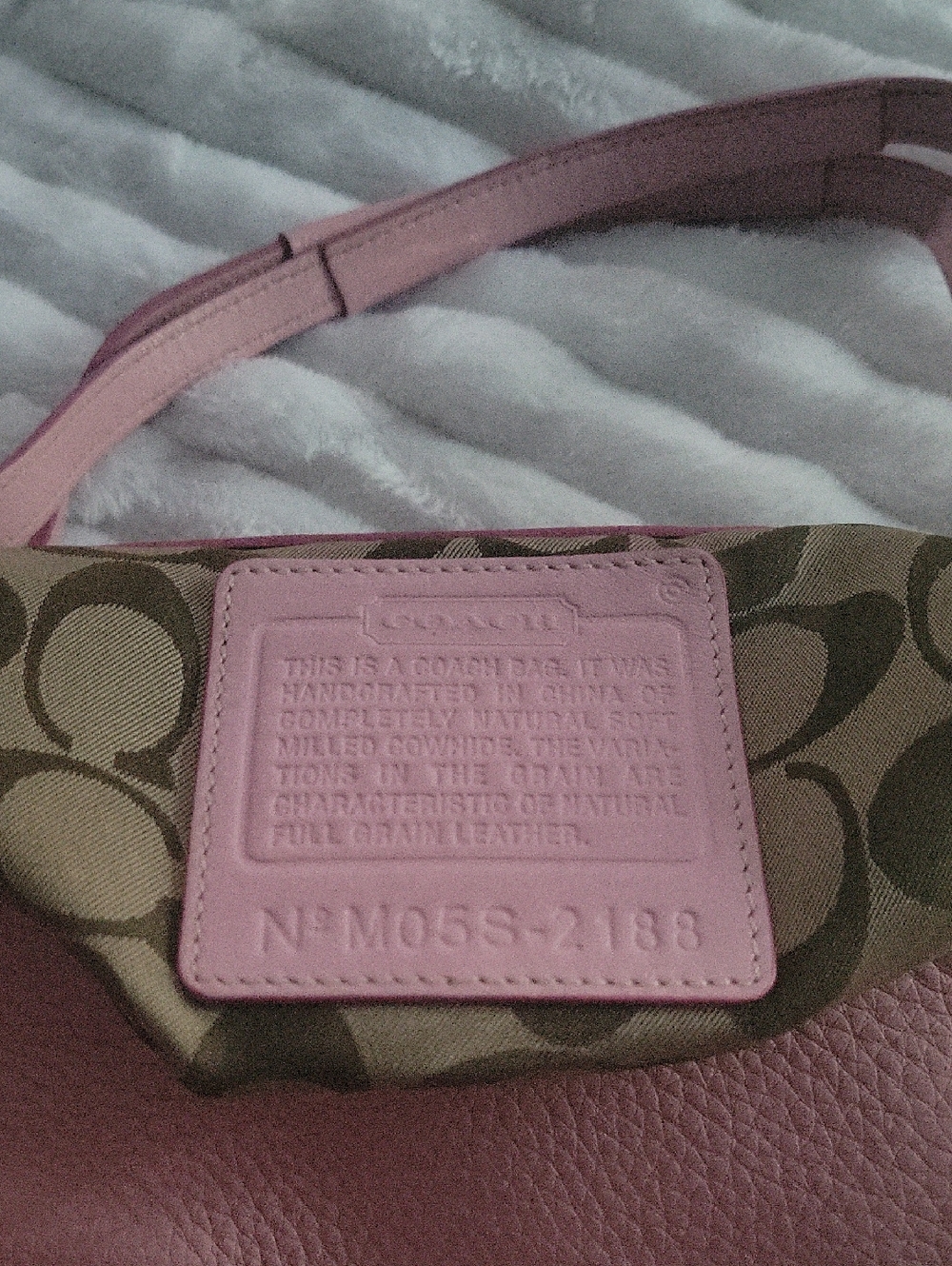 Coach Pink Canvas Signature Leather Shoulder Bag